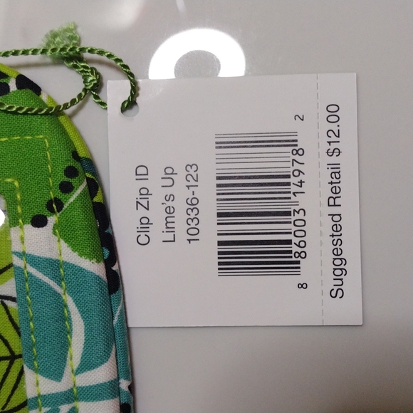 Vera Bradley Limes Up Clip Zip ID Pouch NWT - Picture 7 of 7